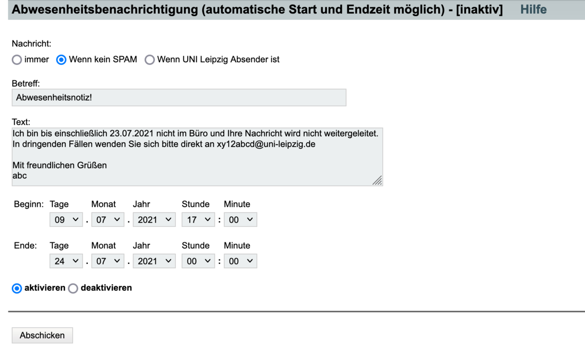 zur Vergrößerungsansicht des Bildes: Abwesenheitsfunktion Horde